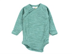 Joha green wrap-around bodysuit merino wool